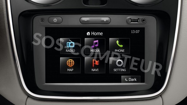 Dacia Dokker (2013- … ) Lodgy (2013- … ) Logan (2013- … ) Sandero (2013- …  ) Réparation Autoradio GPS Ecran LCD – Tactile Défectueux - SOS COMPTEUR